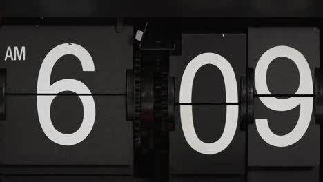timelapse 1 hours, classic flip clock on black background.