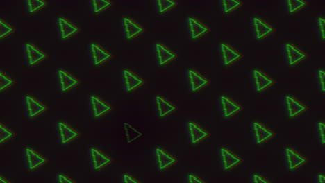 Seamless-neon-Christmas-trees-pattern-with-glitch-effect-on-black-gradient