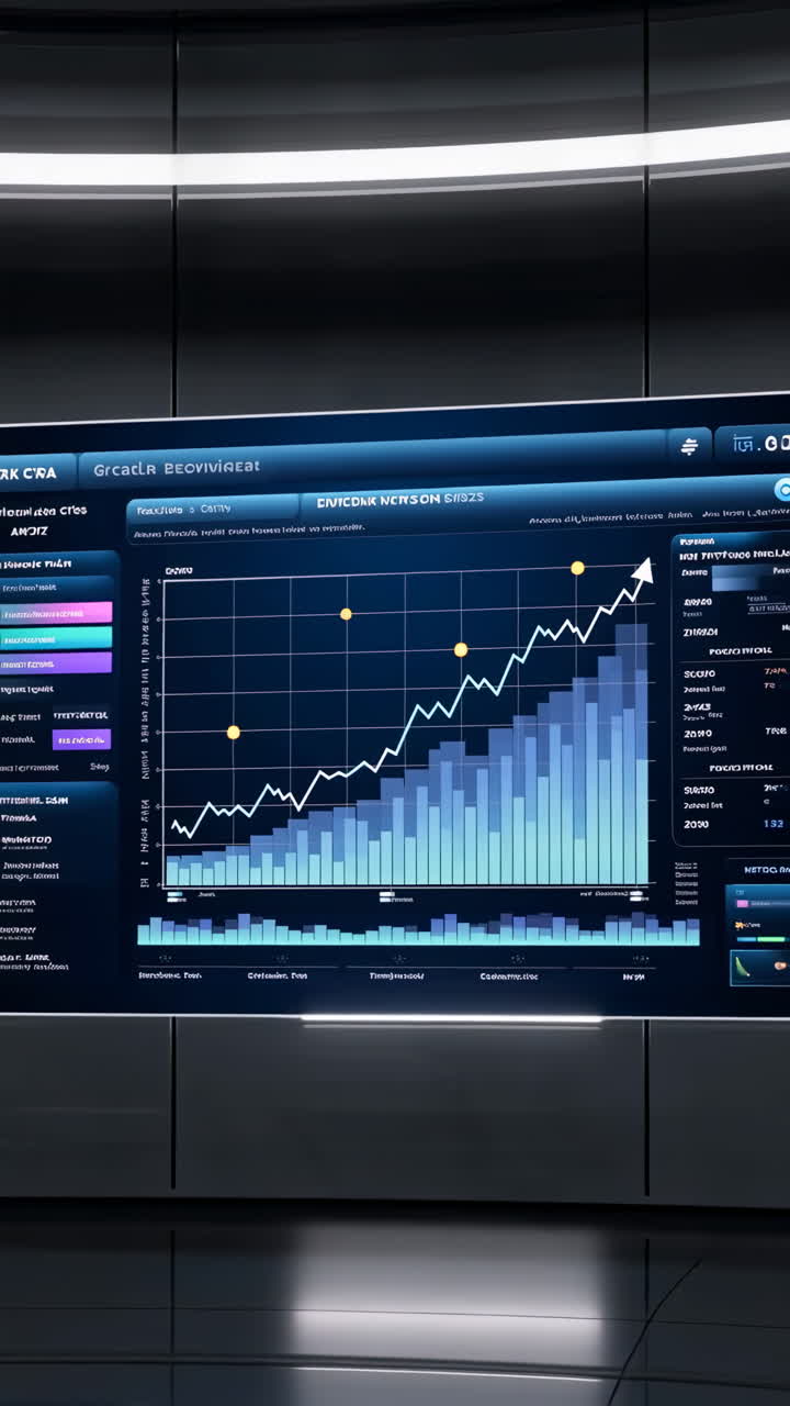 Digital Data Visualization Displaying Trends and Analytics
