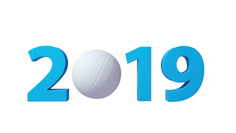 fondo de diseño de voleibol 2019 en un fondo blanco