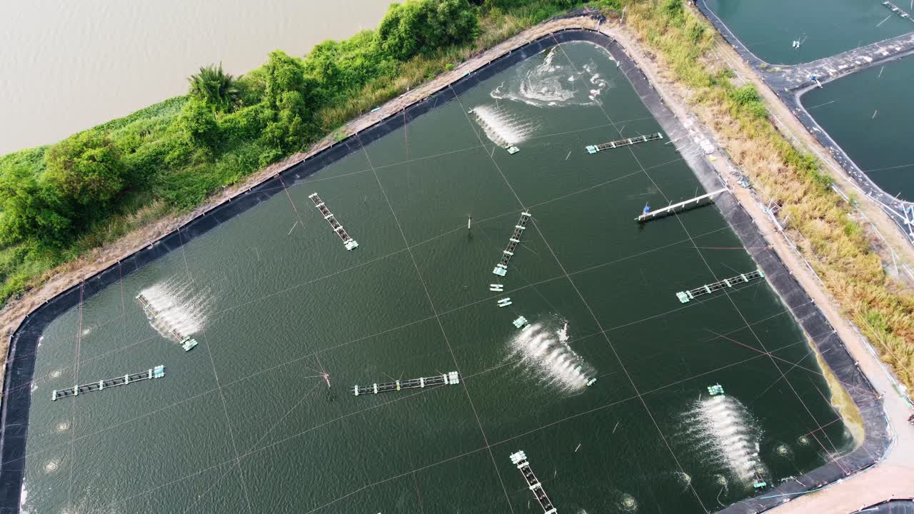 풍차는 전력 연못에 산소를 공급합니다.