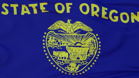 bandera del estado de oregon, región de los estados unidos, ondeando al viento