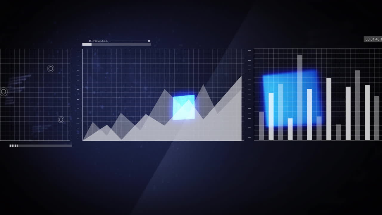 animación del procesamiento de datos sobre diagramas