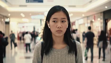 teenage girl in a mall