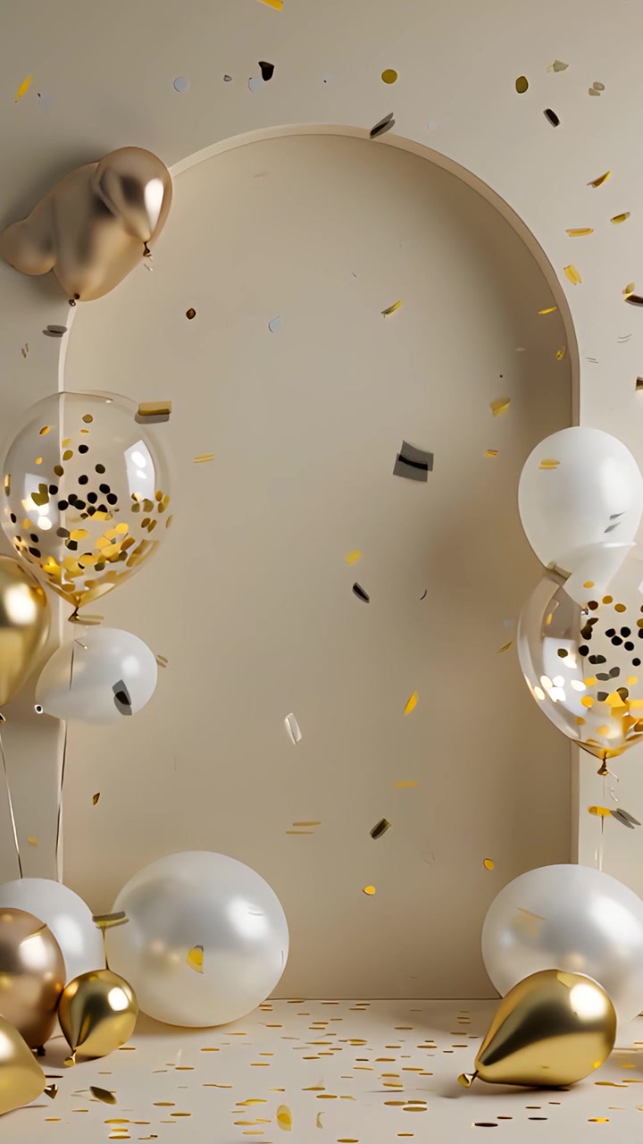 Fondo de cumpleaños con globos 4K