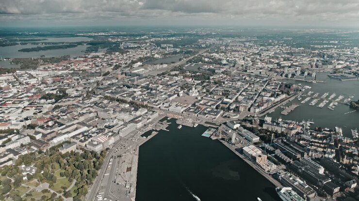 Aerea, drone, Helsinki dall'alto ad alta quota