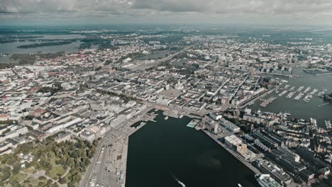 aerial, drone, helsinki from above at high altitude