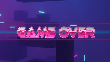 animation of game over text over purple background