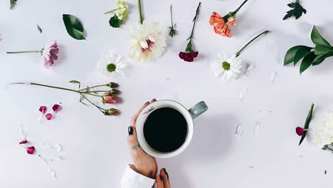 coffee and flowers