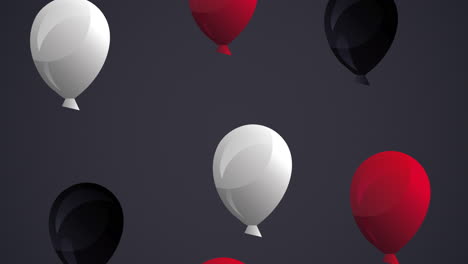 patrón de globos negros, blancos y rojos