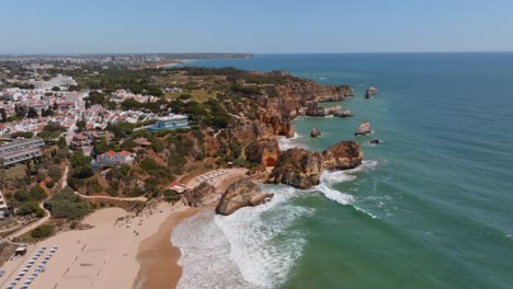 playa de los tres hermanos, three sisters beach algarve portugal, aerial panoramic