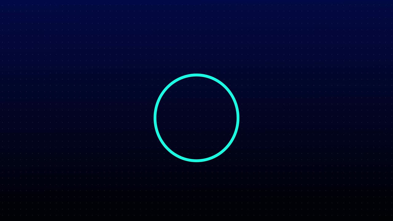 animación digital de formas redondas y puntos que se forman contra un fondo azul