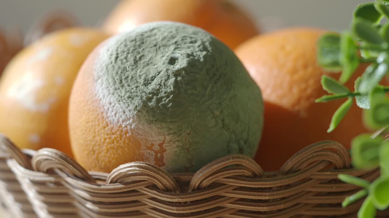 Moldy Orange in a Basket