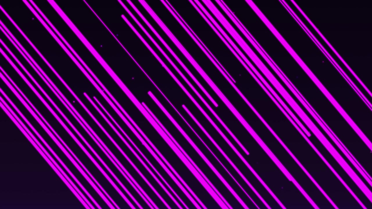 Linee di velocità e scie diagonali viola luminose che si muovono velocemente su sfondo scuro, in loop continuo.