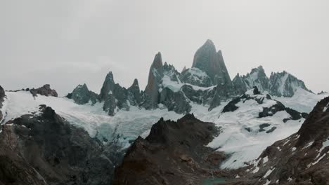 Fitz-Roy-Mountain---Snowy-Cerro-Chalten-In-Patagonia,-Argentina