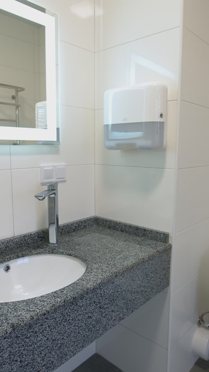 Luxurious Modern Bathroom Interior Design. Interior of bathroom with sink basin faucet