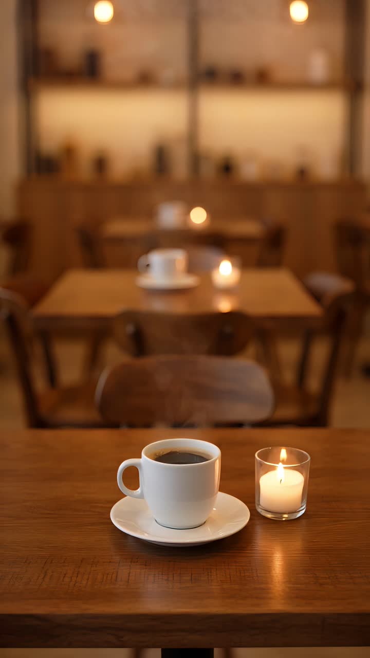 Interno di caffè estetico con atmosfera accogliente 4K