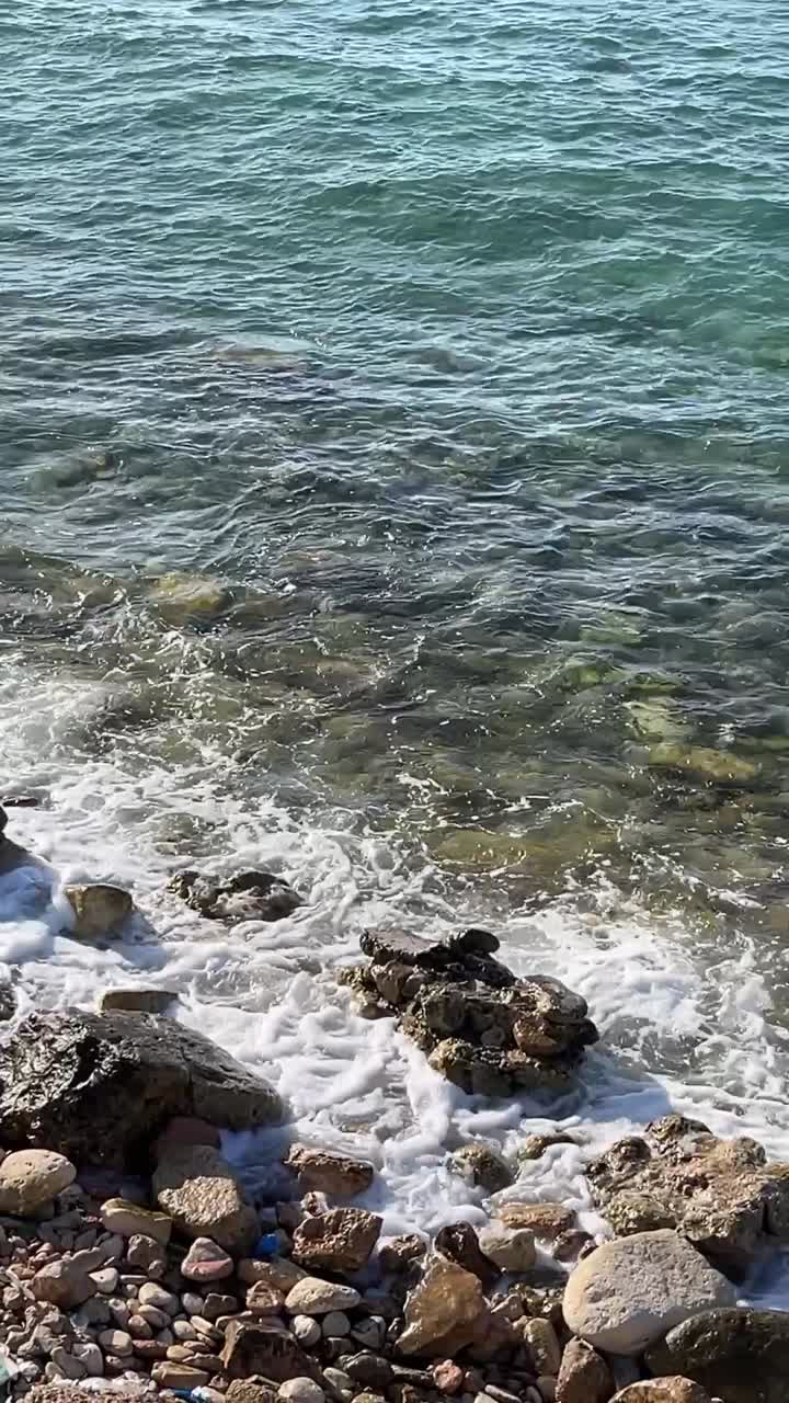 A view of a sea, close up shot, high angle shot