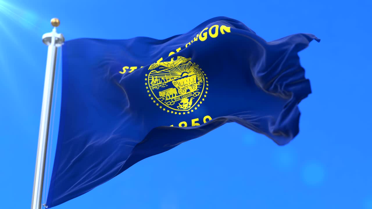 bandera del estado de oregon, región de los estados unidos - bucle