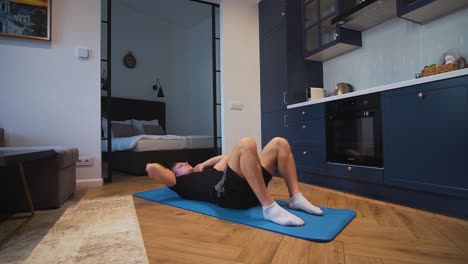 young man training indoors