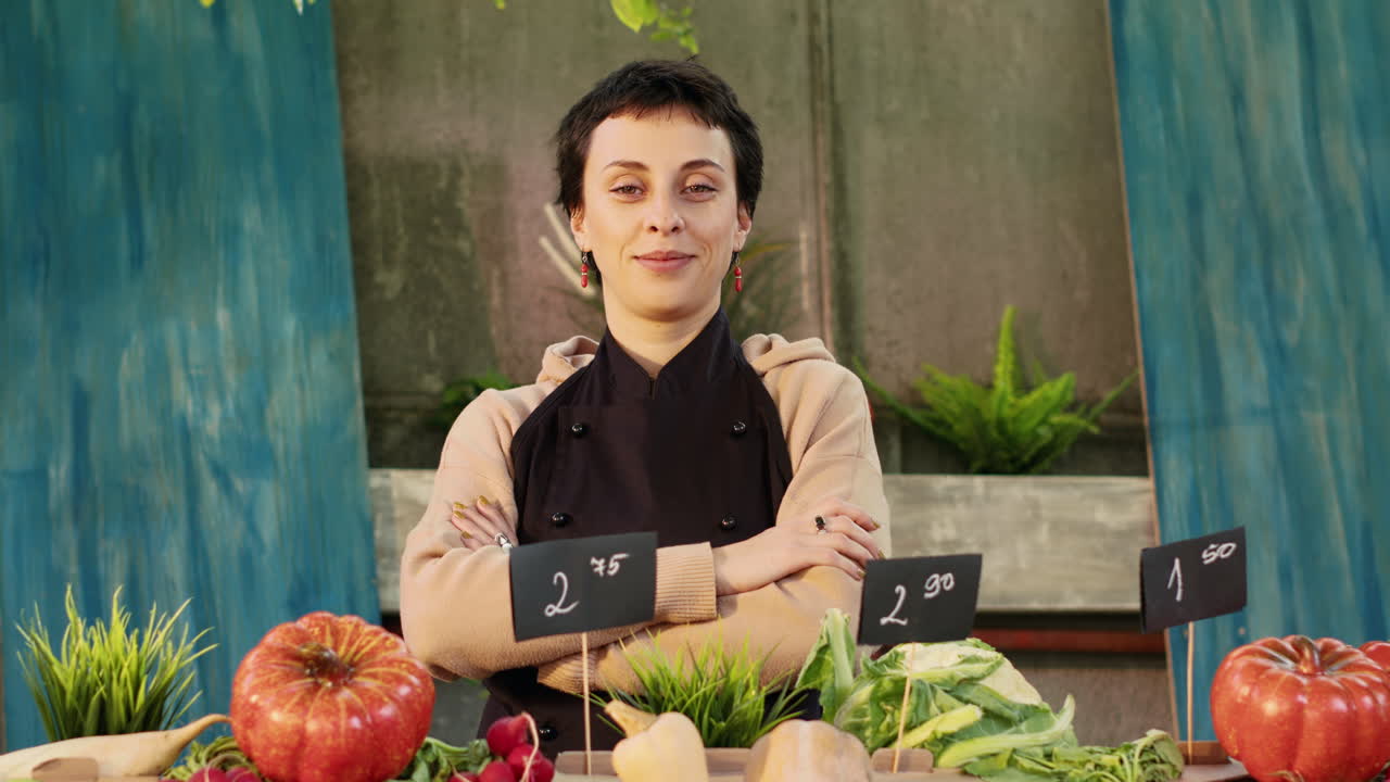 Woman at a Produce Stand