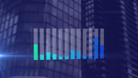 Lichtfleck-über-Der-Statistischen-Datenverarbeitung-Vor-Hohen-Gebäuden-Im-Hintergrund