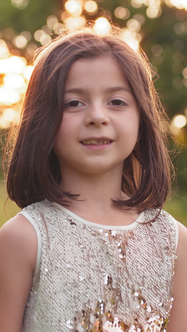 Vertical portrait of a young girl