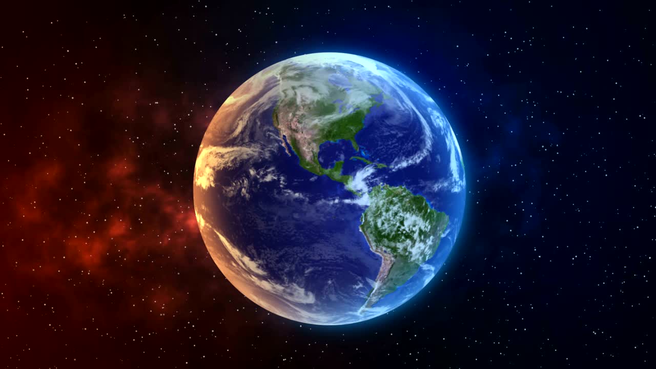 Rotating Earth in space
