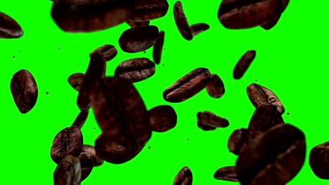 4k coffee beans loop on greenscreen