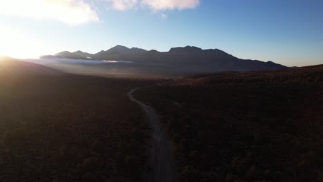 aerial sunset landscape of red rock canyon national conservation area in united states