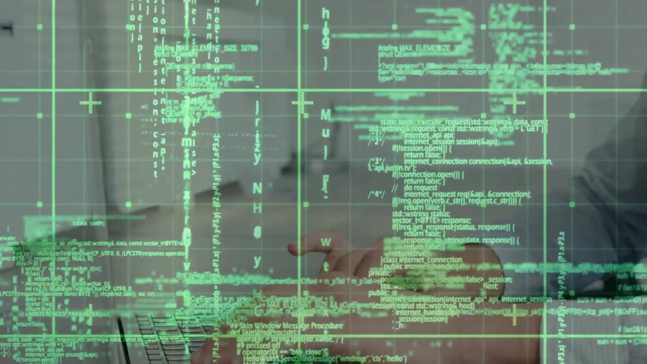 animação de processamento de dados sobre o homem usando laptop