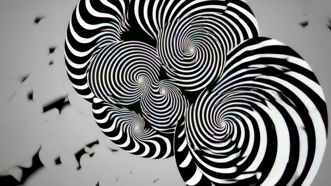 Abstract Black and White Spiral Patterns