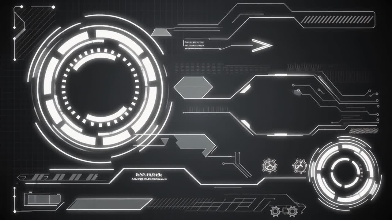 Futuristic Digital HUD Interface with Animated Elements