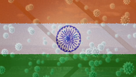 Composition-of-covid-19-cells-over-indian-flag