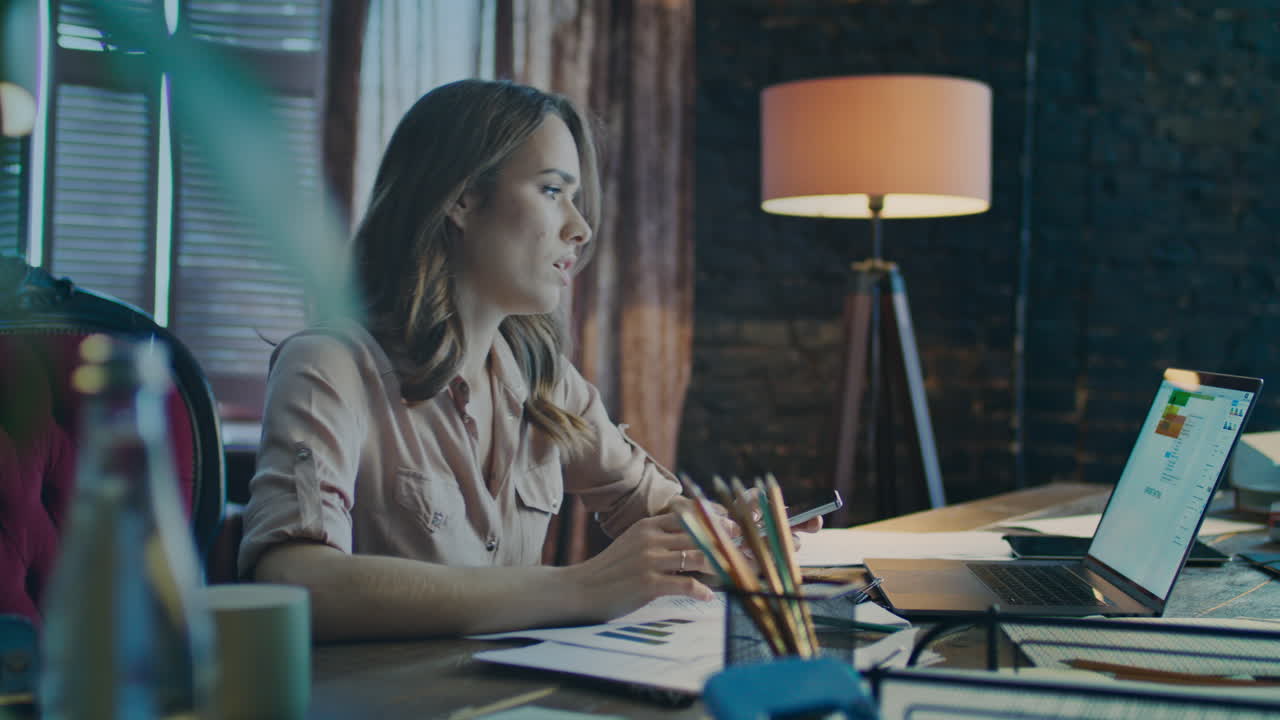 Worried business woman calling