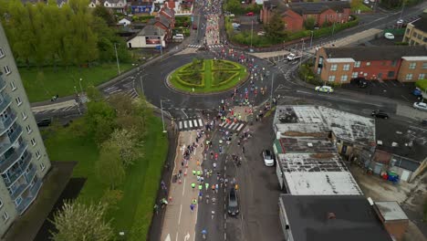 aerial shot of the 2024 belfast city marathon