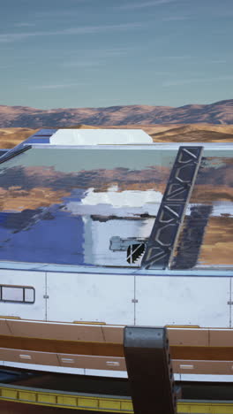nave espacial futurista en un paisaje desértico