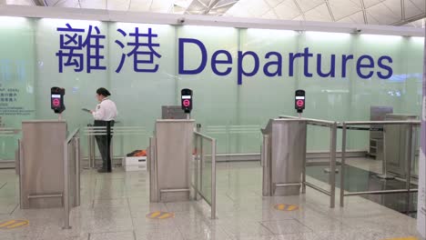 departures area and gates at hong kong international airport