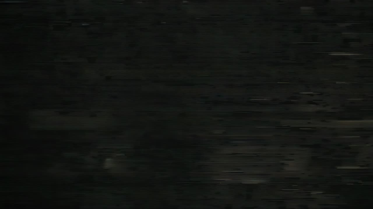 Flickering electronic signal interference drifting across dark grainy static field
