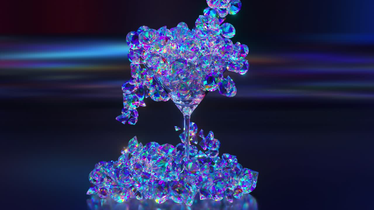 마르티니 컵에 있는 다이아몬드