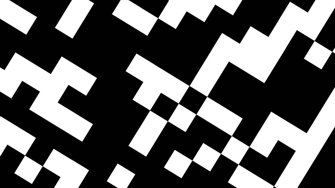 Overgangsanimation med abstrakte sorte og hvide firkanter