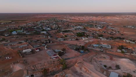 aerial view of coober pedy, australia - opal mining town in the outback
