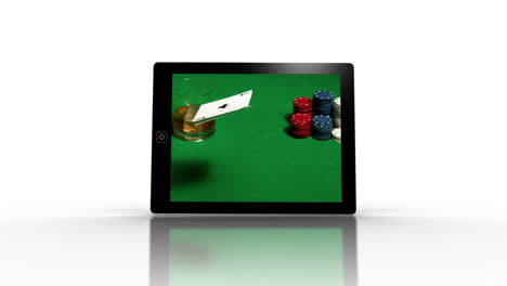 pantallas de dispositivos multimedia que muestran escenas de casinos
