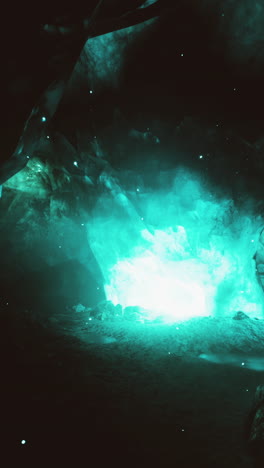 mysterious glowing cave