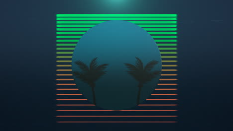 motion retro summer abstract background with palm trees in frame 6