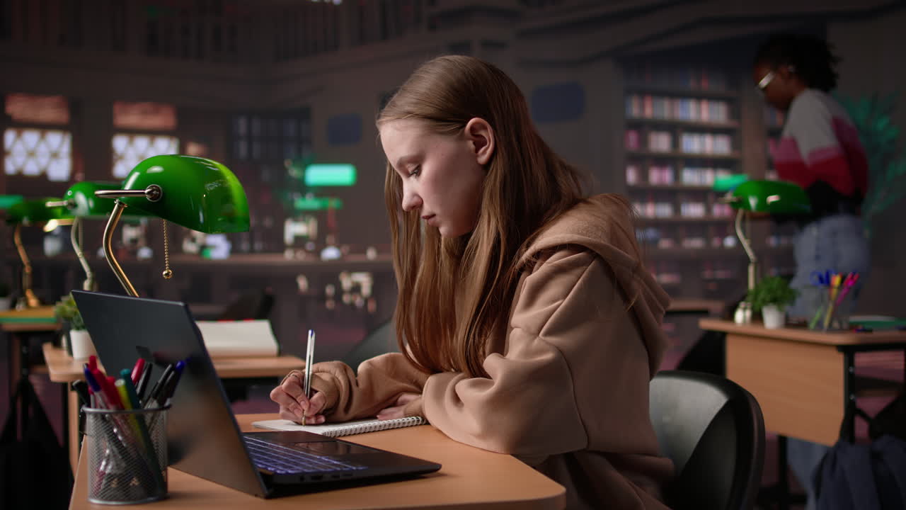 Vertical video university student does research on foreign affairs via primary source materials