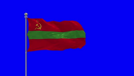 transnistria 3d illustration of the waving flag on a pole with  chroma key