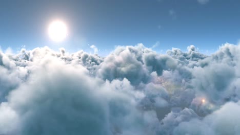 white fluffy clouds and bright sun