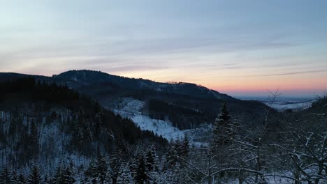 Drone-flight-snowy-landscape-in-Black-Forest-Germany
