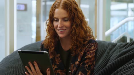 businesswoman using digital tablet in office 4k